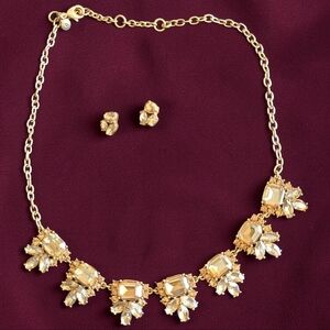 J. Crew Gem Cluster Necklace & Earrings